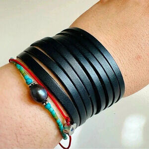 NWOT Unisex Vera Pelle Made In Italy Genuine Leather Strap Bracelet